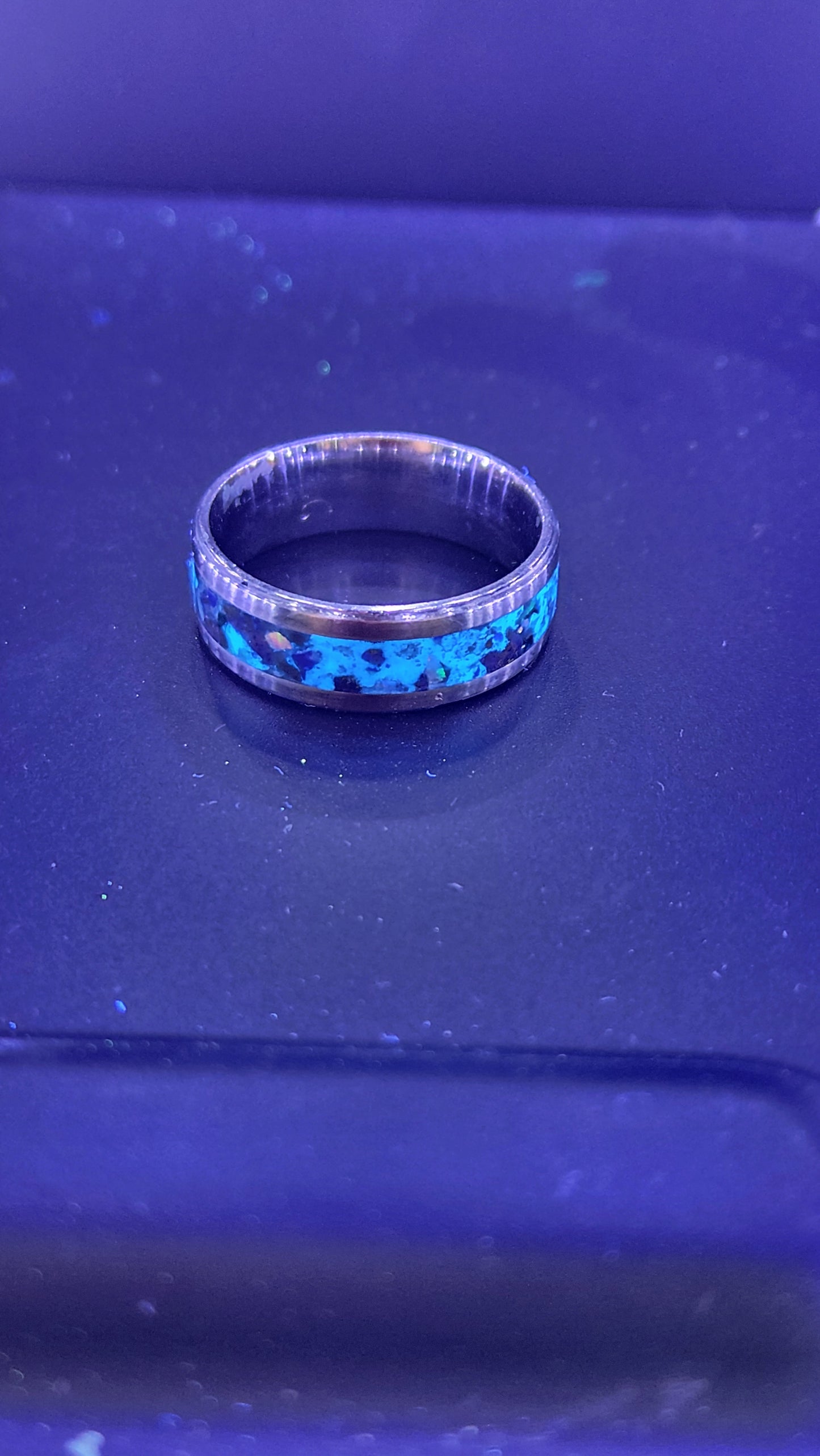 Lapis Lazuli Opal Glow Ring | Steel Core | Size U | Sarah Evans Design