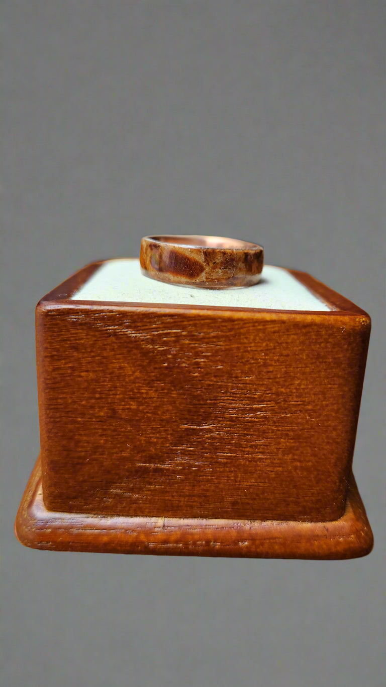 Dark Bentwood Ring | Copper Core | Size R | Sarah Evans Design