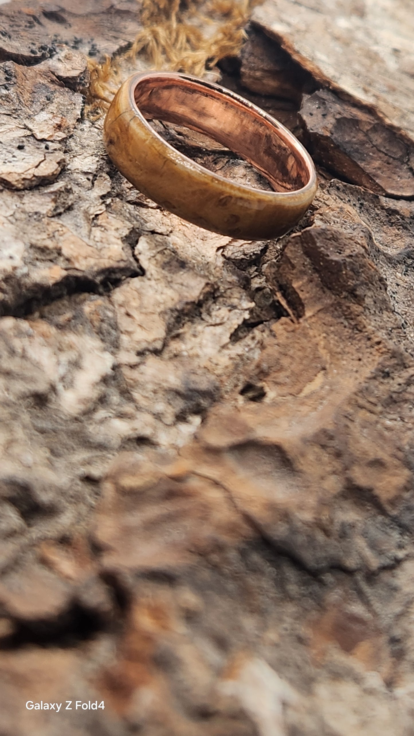 Honey Bentwood Ring | Copper Core | Size U | Sarah Evans Design