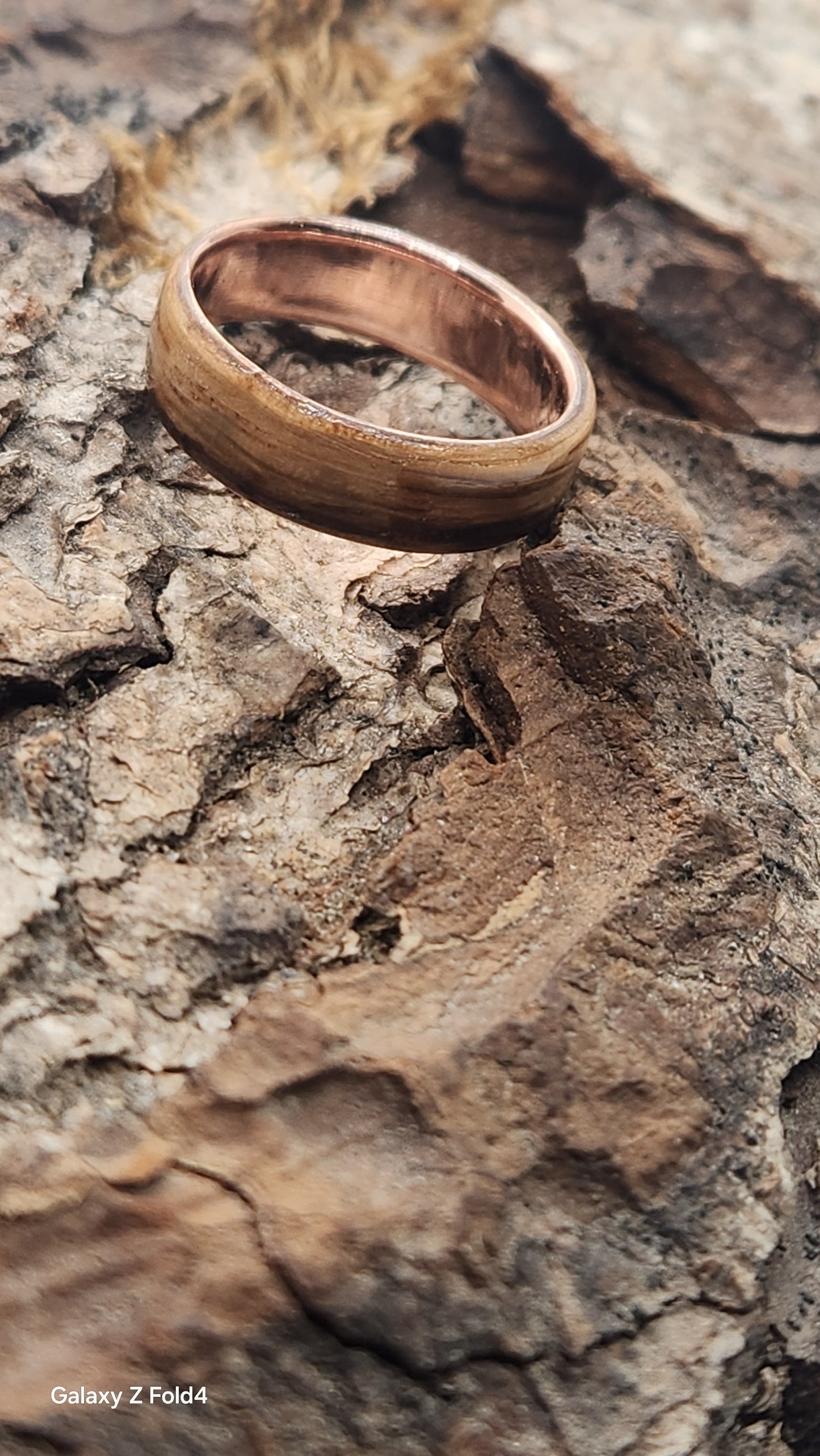 Zebrano Bentwood Ring | Copper Core | Size Q½ | Sarah Evans Design