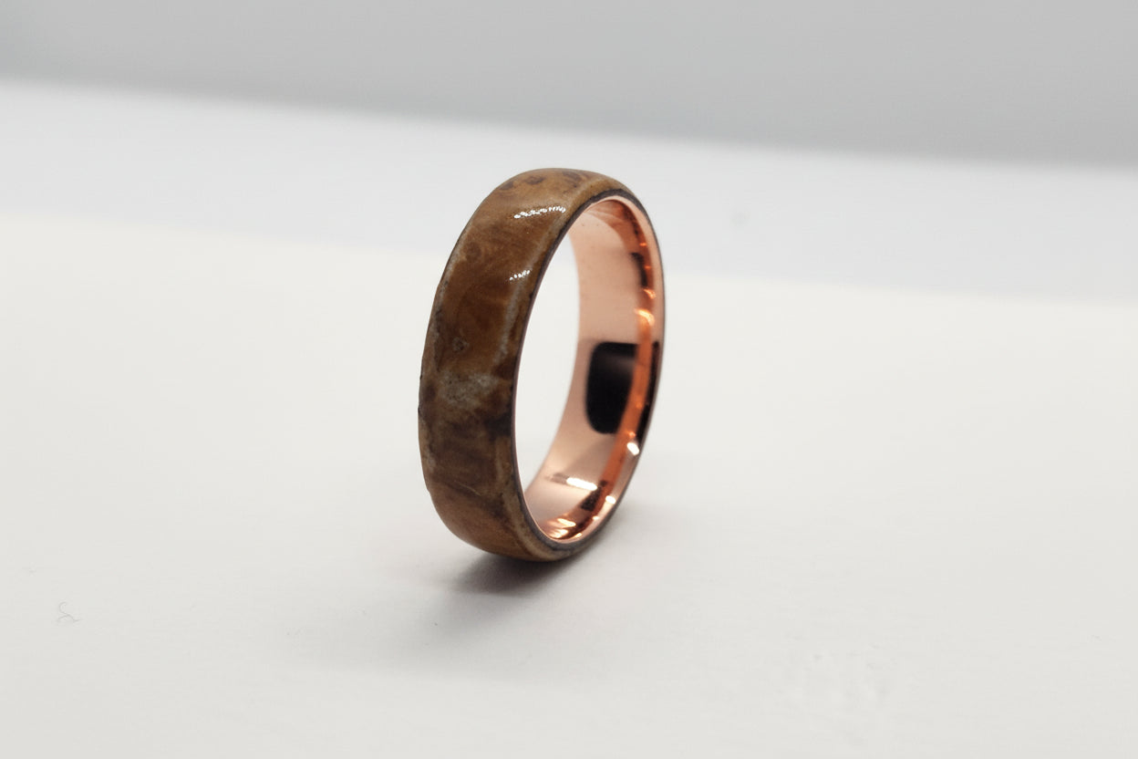 Honey Bentwood Ring | Copper Core | Size U | Sarah Evans Design