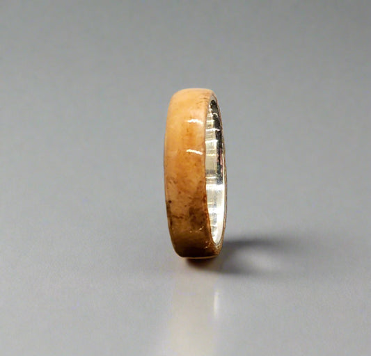 Bentwood Ring with Silver Core, Size ( M )
