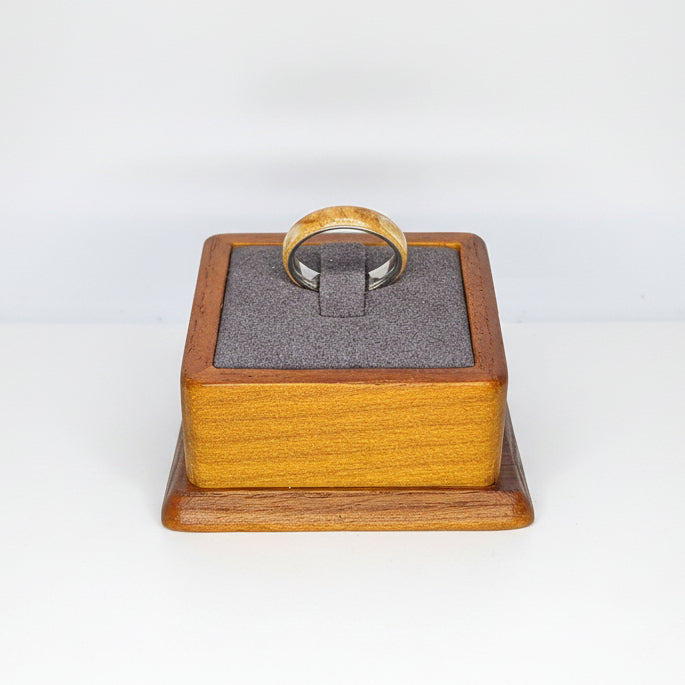 Handmade Bentwood Ring Silver Core Size L½ | Artisan Wood & Metal Ring UK