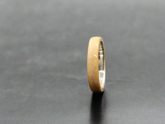 Bentwood Ring & Fluro Channel Ring with a Silver Core, Size ( N )  "Thin blue Line"