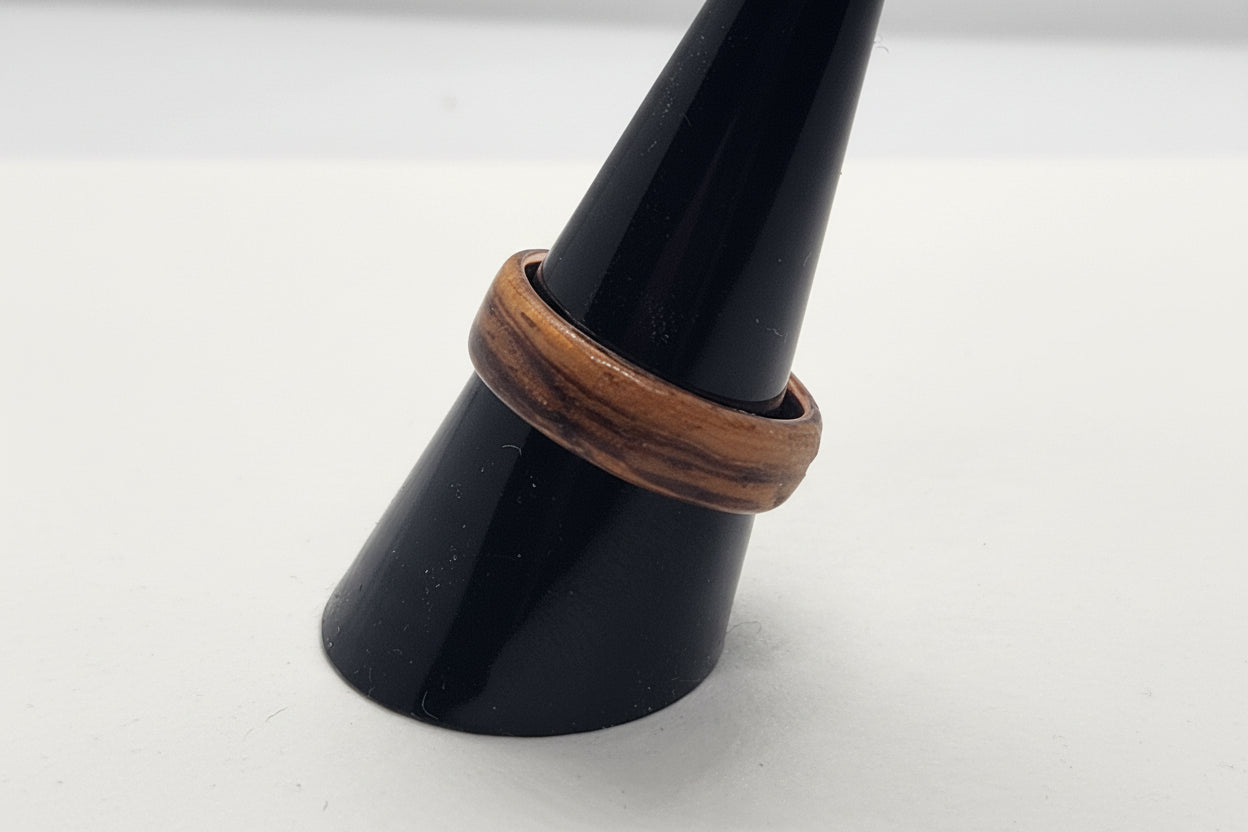Zebrano Bentwood Ring | Copper Core | Size Q½ | Sarah Evans Design